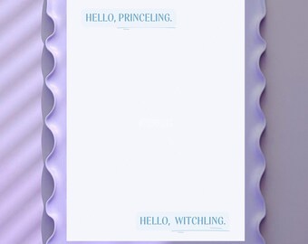 Princeling/Witchling - Blå | Digital affisch | Estetisk minimalistisk väggkonsttryck | Bokaffisch | Direkt nedladdning
