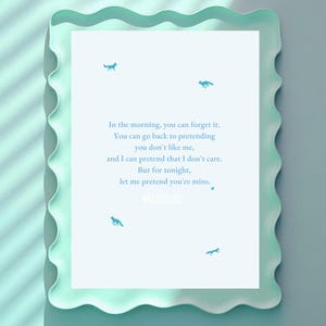 Let Me Pretend You Are Mine | Digital Poster | Aesthetic Minimalist Wall Art Print | Book Poster | Instant Download