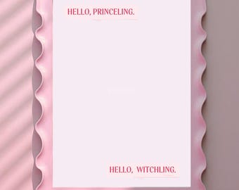 Princeling/Witchling - Röd | Digital affisch | Estetisk minimalistisk väggkonsttryck | Bokaffisch | Direkt nedladdning