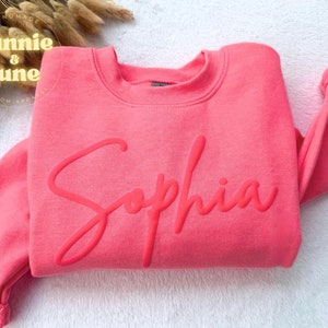 Custom Puff Sweatshirt Youth Embossed Crewneck Custom Name Sweater Kid School Shirt Personalized Sport Sweater Children Custom Text Pullover