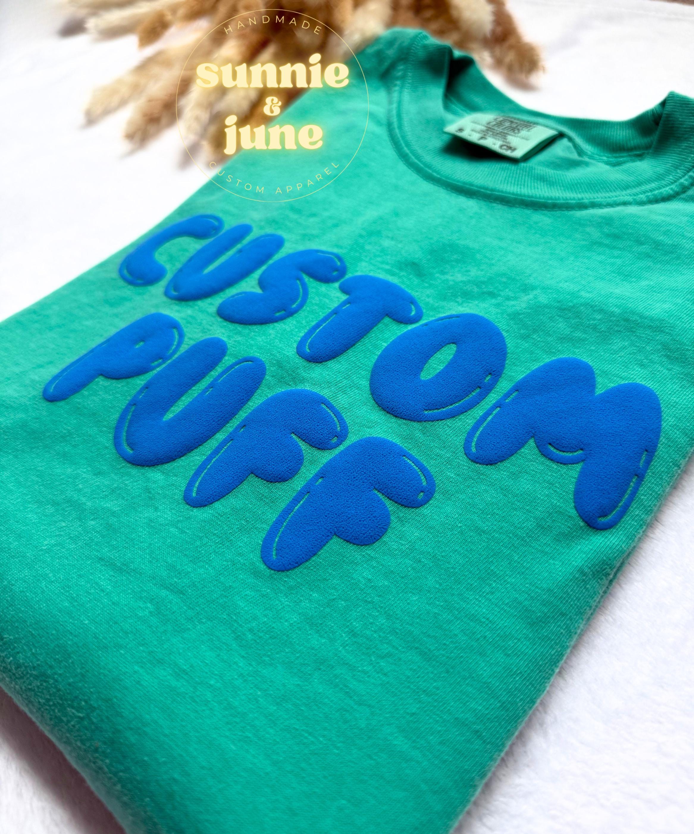 Custom Puff Shirt Embossed Name TShirt Team Puff Print T-Shirt Personalized Name Crewneck Custom School Tee Comfort Colors Mascot Shirt