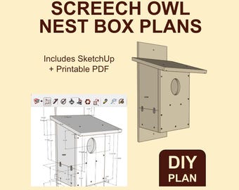Screech Owl / Kestrel Nest Box Plans & Sketchup Model