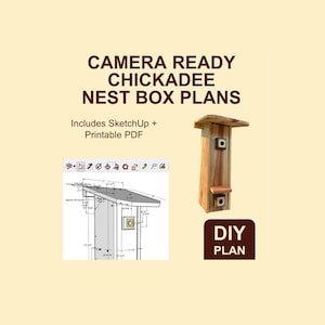 Progetti per nidi di cinciallegre pronti per la macchina fotografica / Casetta per uccelli fai da te Cameratti per Blink Camera / PDF + SketchUp