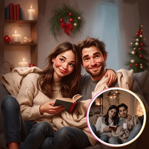 Personalized Pixar Style Cartoon Portrait - Funny Couple Portrait, Family Illustration, Custom Family Portrait, Personalized birthday Gift