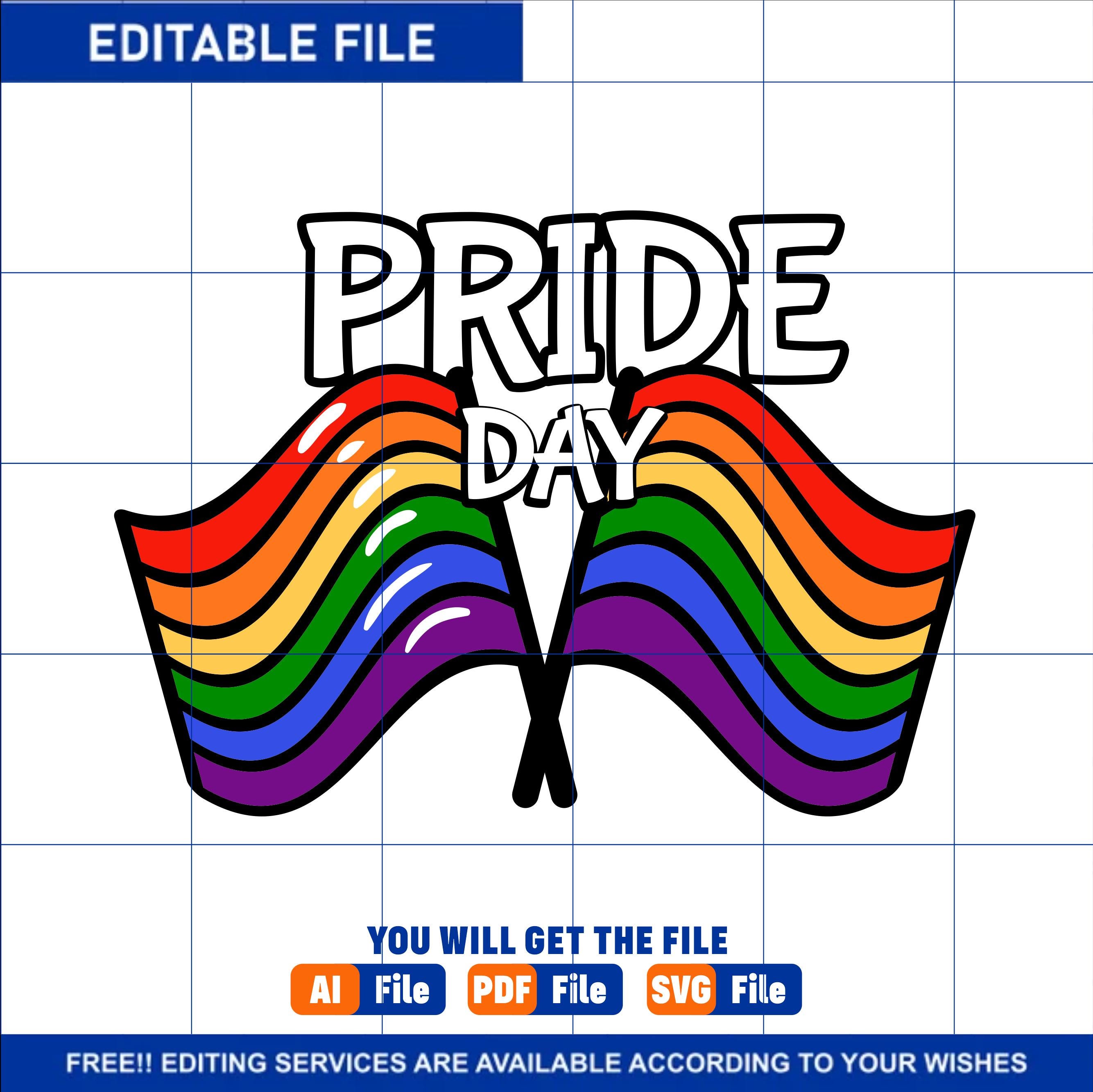 Pride Day Flag Rainbow Bundle SVG Files Pride Heart Cut Files LGBTQ ...