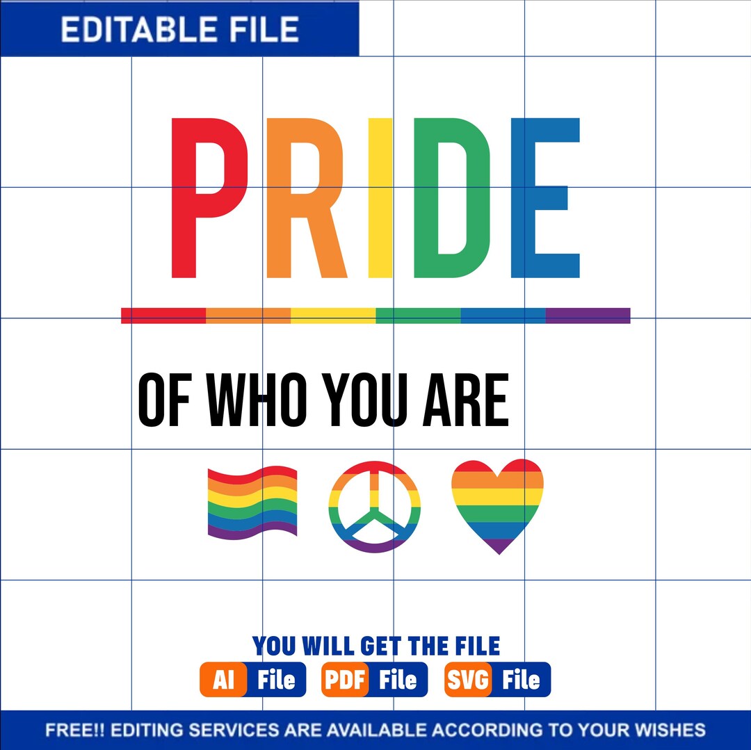 Pride of Who You Are Lgbt SVG Files Pride Heart Cut Files LGBTQ Love ...