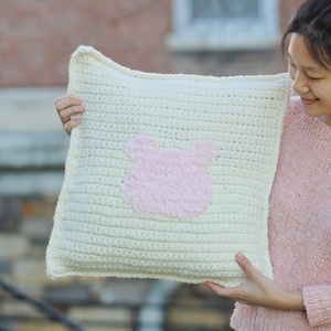 Crochet Pattern (PDF in English): Teddy Bear Throw Pillow, Crochet Throw Pillow, Teddy Bear Pillow, Crochet Animal Pillow