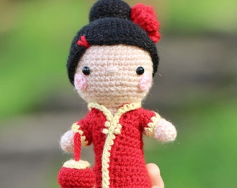Crochet Lunar New Year Doll Pattern: Amigurumi Qipao Girl (PDF)