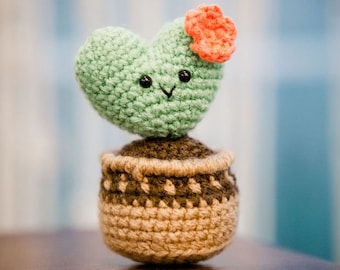 Patrón de cactus de corazón a crochet: Hoya Kerii Amigurumi (PDF)