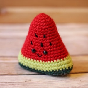 Amigurumi Crochet Pattern (PDF in English): Amigurumi Watermelon, Watermelon Play Food, Crochet Play Food, Crochet Watermelon