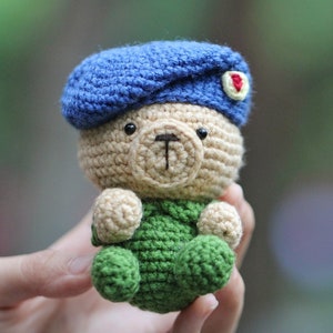 Amigurumi Crochet Pattern (PDF in English): Crochet Soldier Bear, Crochet Army Bear, Singaporean Army Uniform Bear, Crochet Bear with Beret