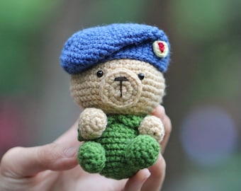 Crochet Soldier Bear Amigurumi Pattern (PDF in English)