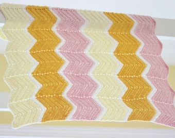 Sunset Chevron Crochet Baby Blanket Pattern (PDF)