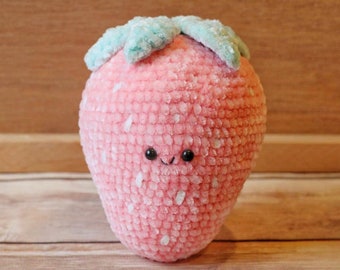 Amigurumi Strawberry Crochet Pattern: Jumbo Plush Toy (PDF)