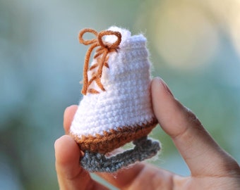 Crochet Ice Skate Amigurumi Pattern: No Sew Mini Figure Skate (PDF)
