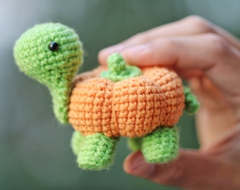 Crochet Pumpkin Turtle Amigurumi Pattern: Fall Decor (PDF in English)