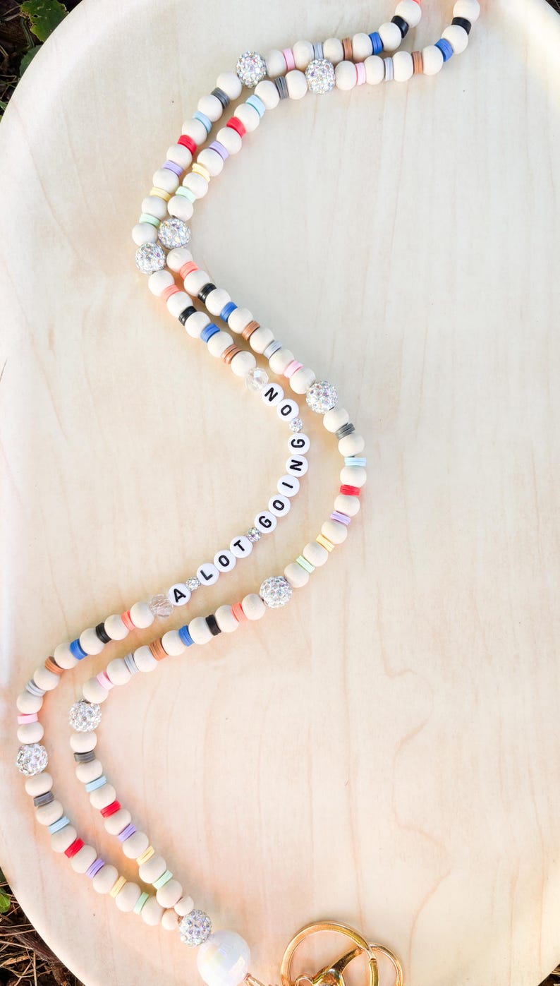 Teacher Lanyard | TS Eras Beaded Badge Holder, Mirror Ball | Breakaway personalized lanyard image 2