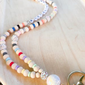Teacher Lanyard | TS Eras Beaded Badge Holder, Mirror Ball | Breakaway personalized lanyard image 4