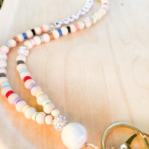 Teacher Lanyard | TS Eras Beaded Badge Holder, Mirror Ball | Breakaway personalized lanyard image 5