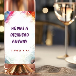 Étiquette de vin divorce, Cadeau divorce, Étiquette Fuck him, Étiquette PDG et PDF, Étiquette de vin imprimable, Étiquette de vin sarcastique, Fête de divorce