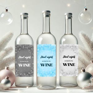 Étiquette de vin de Noël drôle, étiquette de bouteille de vacances imprimable, cadeau de Noël, étiquette de vin de Noël sarcastique, téléchargement immédiat PDF et JPG,