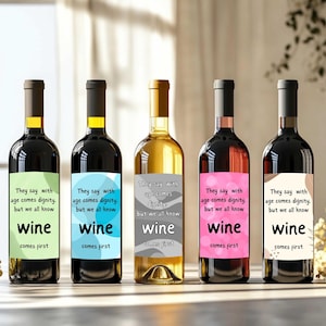 Wine Bottle Label for Birthday, Unique Birthday Gift, Printable Wine Labels, Custom Birthday Gift, Stylish Birthday Gift Idea, Wine Sticker
