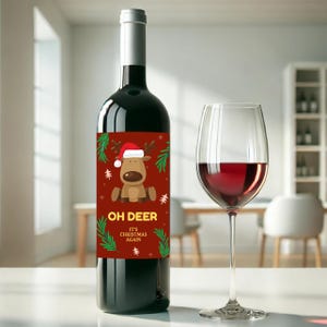 Étiquette de vin de Noël drôle, étiquette de bouteille de vacances imprimable, cadeau de Noël, étiquette de vin de Noël sarcastique, téléchargement immédiat PDF et JPG,