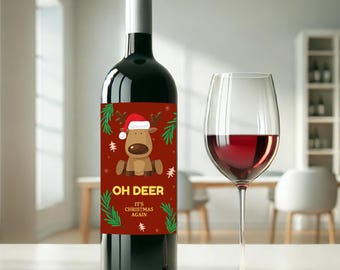 Funny Christmas Wine Label , Printable Holiday Bottle Label, Christmas gift, Sarcastic Christmas wine label, Instant Download PDF & JPG,