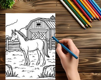 Printable Farm life coloring book, Farm life coloring book for kids, Farm life coloring pages, Farm life coloring PDF, 28 pages