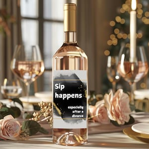 Etiquette de vin divorce, Etiquette PDF, Etiquette de vin imprimable, Etiquette de vin sarcastique, Personne ne l'a léché de toute façon, Cadeau de divorce, Fête de divorce
