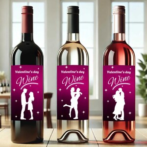 Étiquette de vin drôle de Saint-Valentin, autocollant imprimable sarcastique de bouteille de vin, téléchargement immédiat PDF et JPG, cadeau de Saint-Valentin, 5 étiquettes