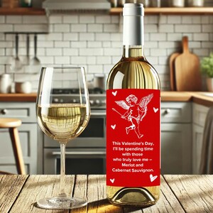 Étiquette de vin sarcastique de la Saint-Valentin, étiquette de bouteille de vin drôle imprimable, téléchargement immédiat pour la Saint-Valentin, cadeau de Saint-Valentin
