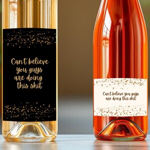 Étiquette de vin de mariage, étiquette de prosecco de mariage, mariage drôle, mariage sarcastique, cadeau de mariage,