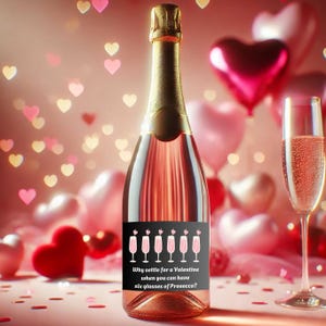 Étiquette de vin sarcastique de la Saint-Valentin, étiquette de bouteille de vin drôle imprimable, téléchargement immédiat pour la Saint-Valentin, cadeau de Saint-Valentin, 5 modèles