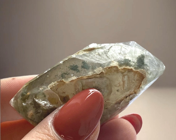 Smokey Chlorite Quartz - Natural double terminated from panasqueira mine
