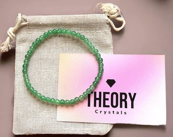 Aventurine beaded crystal bracelet (4mm)