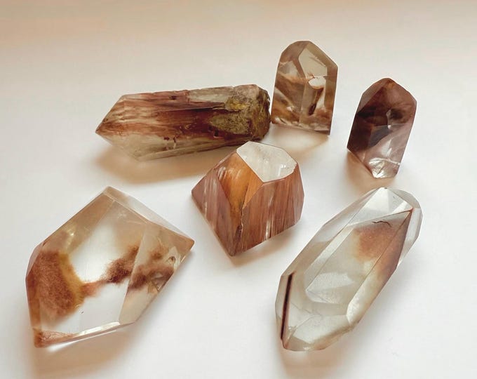 Red Amphibole Quartz Crystal | Red Angel Wing Phantom | Red rabbit Quartz