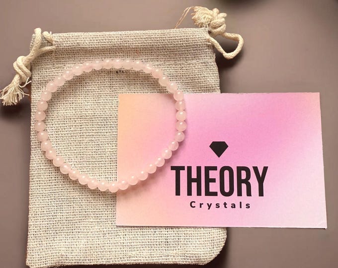 Rose Quartz beaded crystal bracelet (4mm)