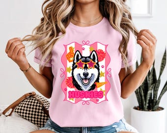 Retro Husky Mascot PNG: Preppy School Spirit Design (Digital Download)