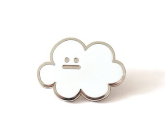 Cloud Enamel Pin Badge / Cloud Brooch / Cloud Pin / Cute Cloud / Kawaii Cloud Brooch / Every Cloud Has A Silver Lining / RockCakes Jewellery