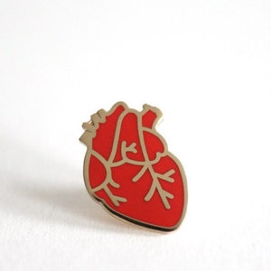 Anatomical Heart Enamel Pin / Heart Brooch / Red Heart Pin / Lapel Pin / Enamel Badge / Gift for Nurse / RockCakes image 4