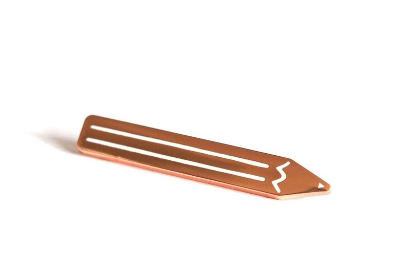 RockCakes Lapel Pin Pins White Hard Enamel pin UK Pencil Pin Badge Stationery Lover Pencil Brooch Rose Gold