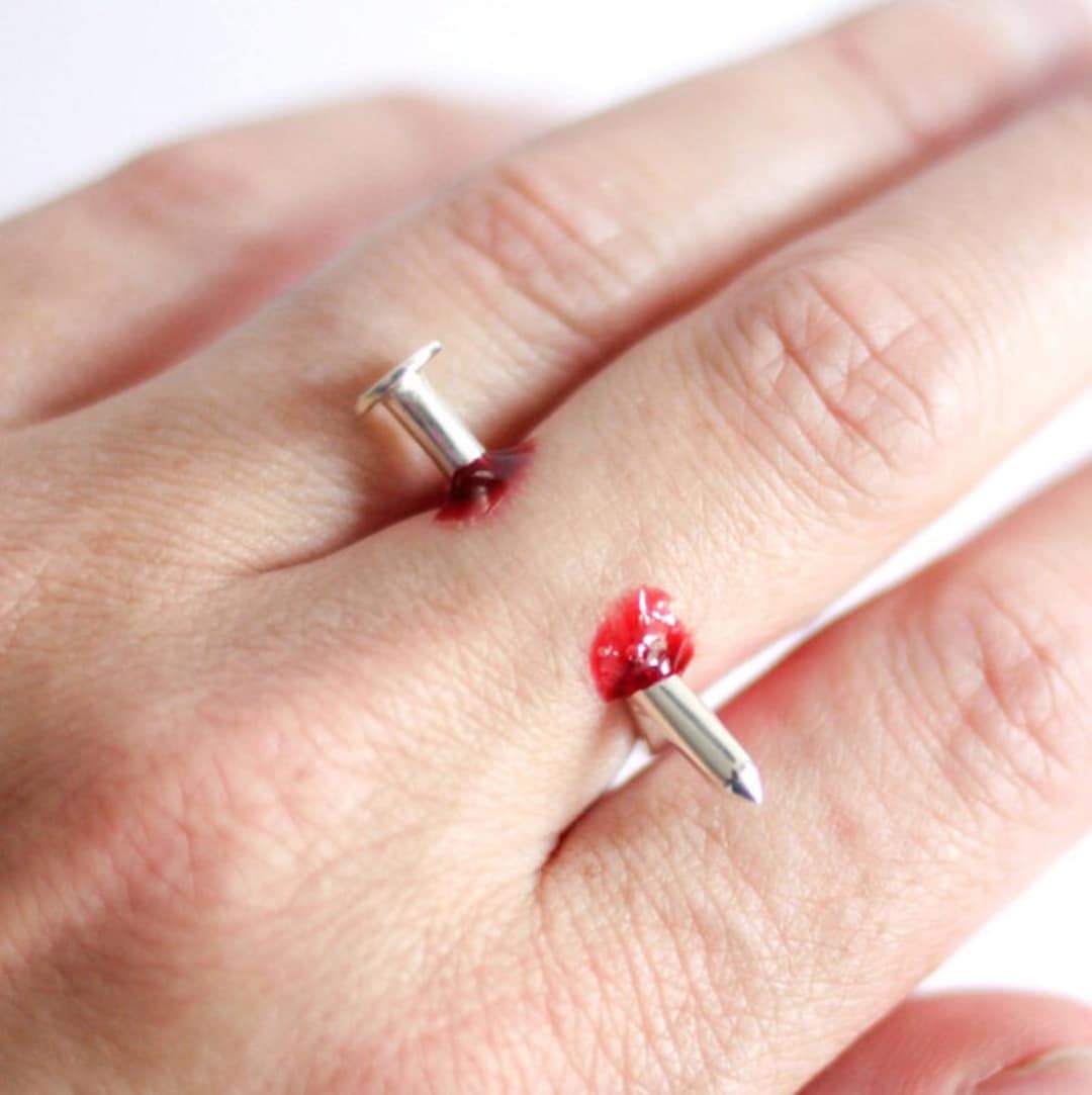 NICENEEDED Fingernagelring Für Damen – Verstellbar, Splitter-Design, Kupfer, Maniküre-Schmuck