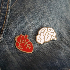 Brain Enamel Pin / Enamel Pin Badge / Lapel Pin / Brain Brooch / Teacher Gift / Nurse Gift / Lanyard Pin / RockCakes image 2