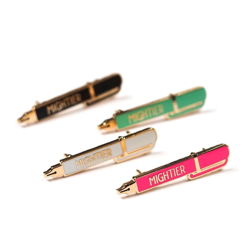 The Pen is Mightier than the Sword / Pen Enamel Pin / Enamel Pin Badge / Writer Gift / Teacher Gift / RockCakes image 6