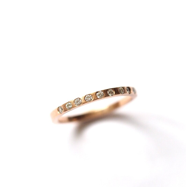 Half Eternity Ring / Gold Diamond Band / Recycled 9ct Yellow White or Rose Gold / Diamond Wedding Ring / RockCakes image 2