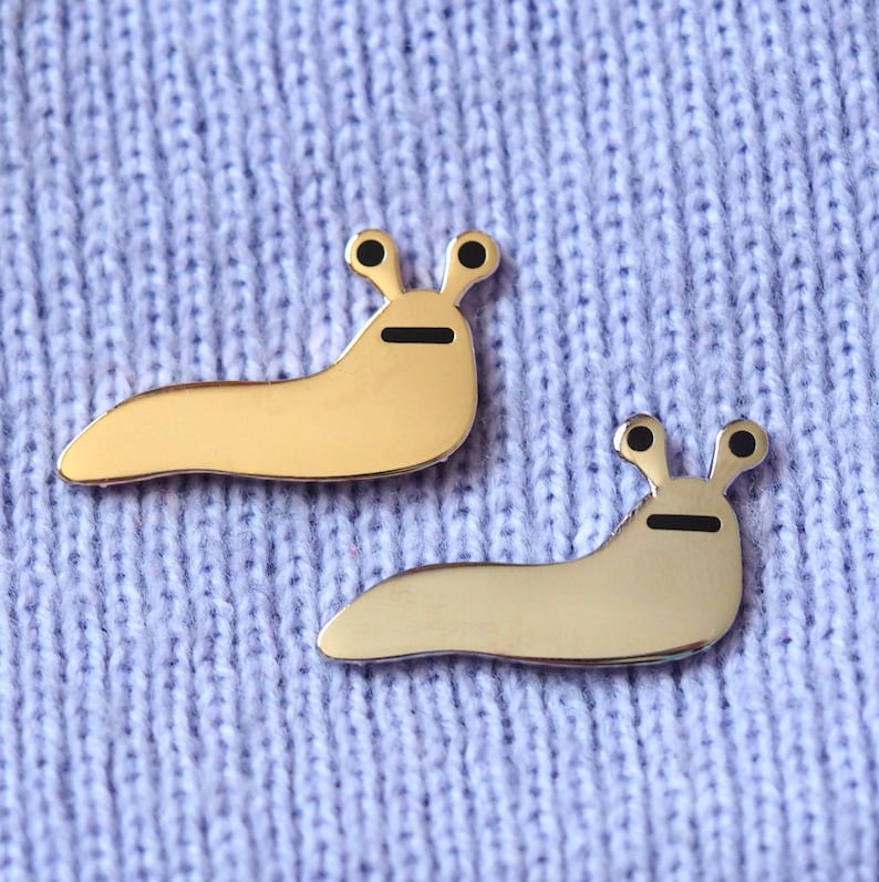 Slug Enamel Pin Badge / Silver Slug / Gold Slug / Cute Gift / Gardener Gift / Gift For Friend / Collectable Enamel Pin image 5