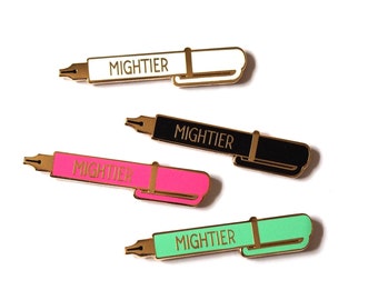The Pen is Mightier than the Sword / Pen Enamel Pin / Enamel Pin Badge / Writer Gift / Teacher Gift / RockCakes