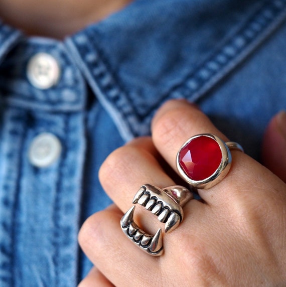 Silver Fangs Ring - Etsy Canada