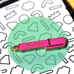 The Pen is Mightier than the Sword / Pen Enamel Pin / Enamel Pin Badge / Writer Gift / Teacher Gift / RockCakes image 7